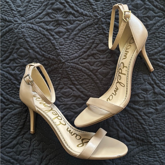 Sam Edelman Shoes - Sam Edelman Beige Ankle Strap Heels
